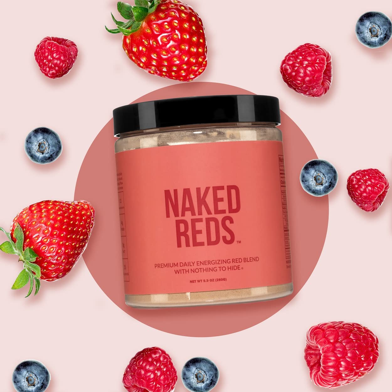 NAKED Reds Superfood Powder - Healthy, Energizing Polyphenol Fruit Powder Mix, No Fillers, No Additives, Vegan, Non-GMO, Gluten Free - 28 Servings - TrustMedUSA