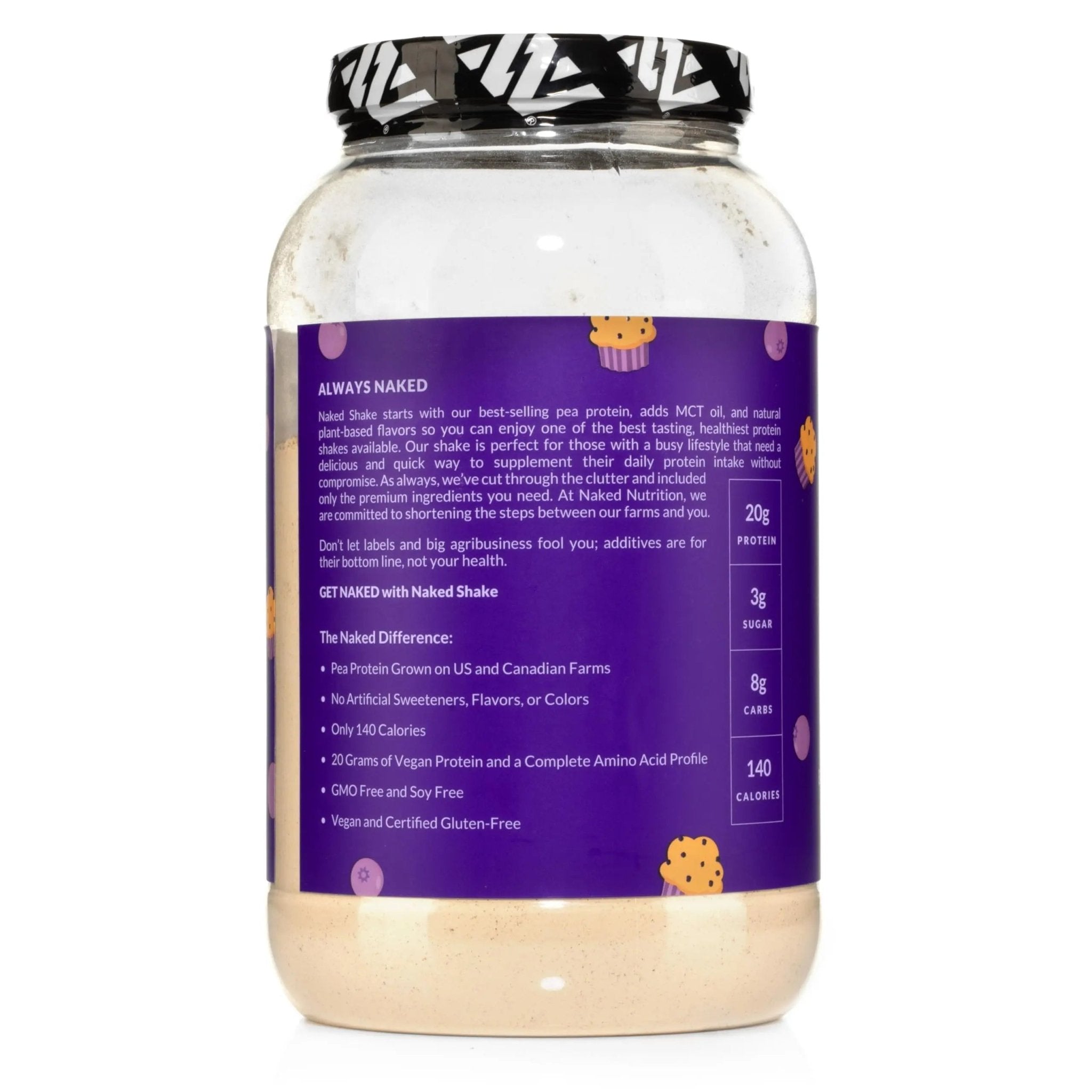 Naked Shake - Blueberry Muffin Protein Powder - Flavored Plant Based Protein - TrustMedUSA
