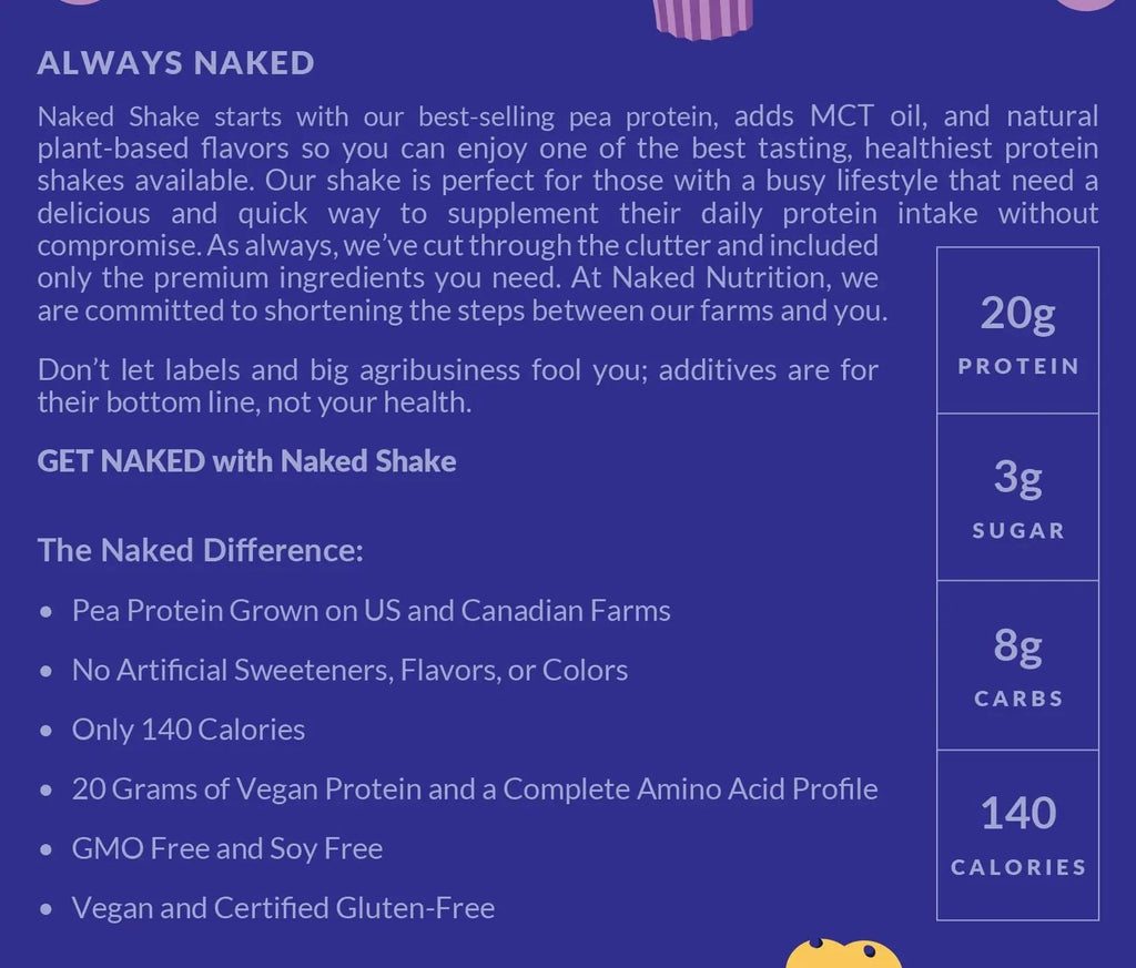 Naked Shake - Blueberry Muffin Protein Powder - Flavored Plant Based Protein - TrustMedUSA