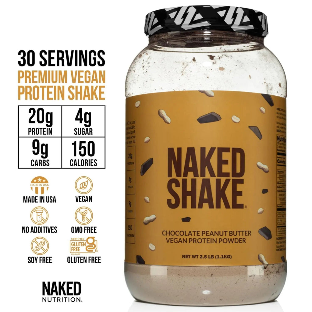 Naked Shake - Chocolate Peanut Butter Protein Powder - Vegan Protein Powder from US - TrustMedUSA