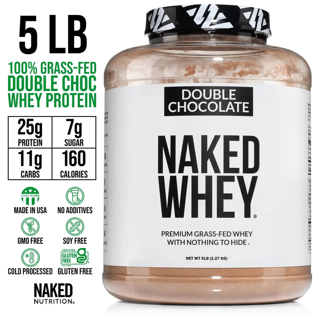 NAKED Whey Double Chocolate Grass Fed Whey Protein Powder, No GMO, No Soy - TrustMedUSA