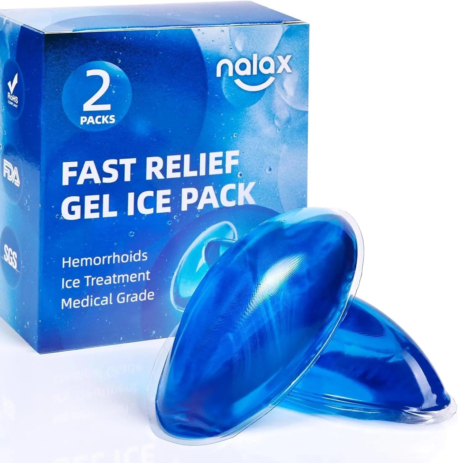 nalax Hemorrhoid Treatment Ice Pack for Fast Relief, FSA-HSA Eligible Cooling Gel Pads, Ultra-Soft, No Mess, Home Use for Hemorrhoid Sufferers & New Moms with Hemorrhoids, Includes 2 Storage Cases - TrustMedUSA