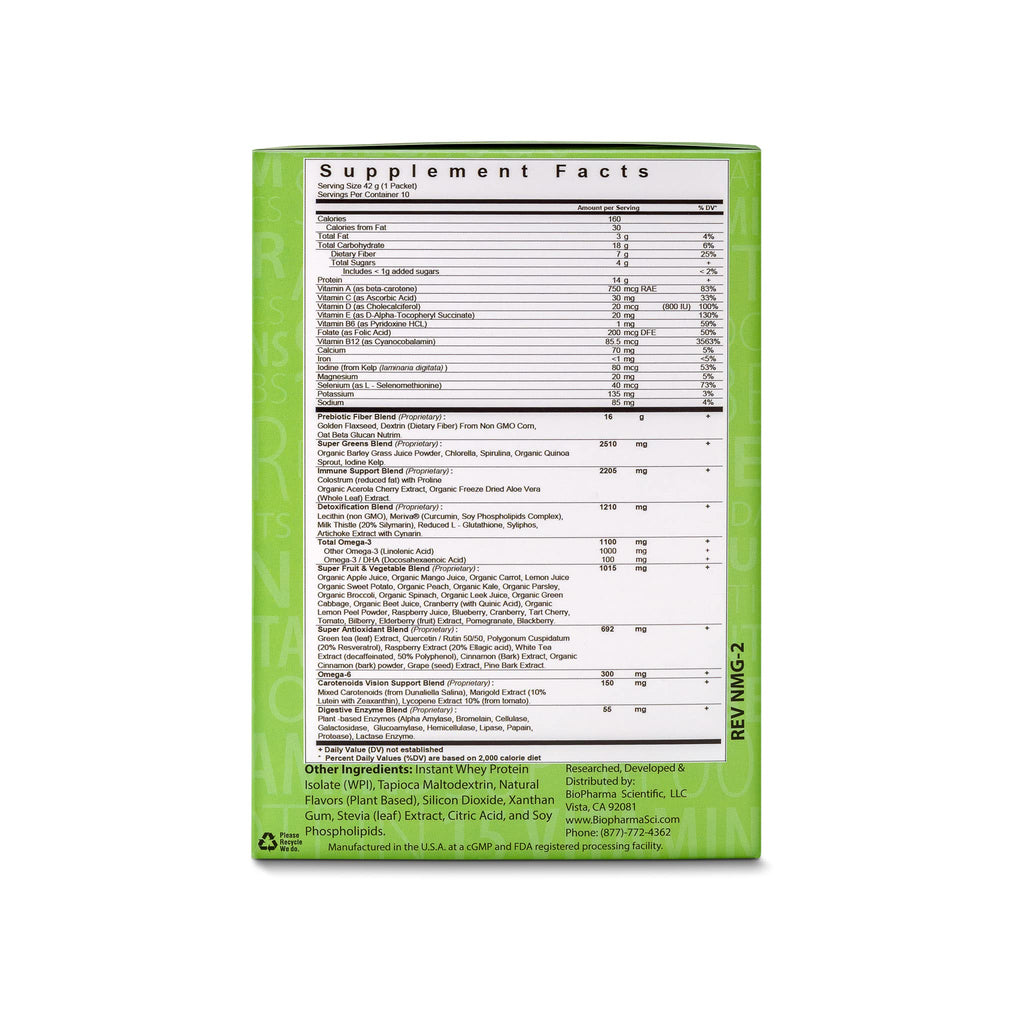 NanoMeal Plant-Based All-in-One Nutrition | Superfood Meal Replacement Powder | Tropical Fruit Blend | 10 Servings | Protein, Greens & Omega for Gut & Immune Support - TrustMedUSA