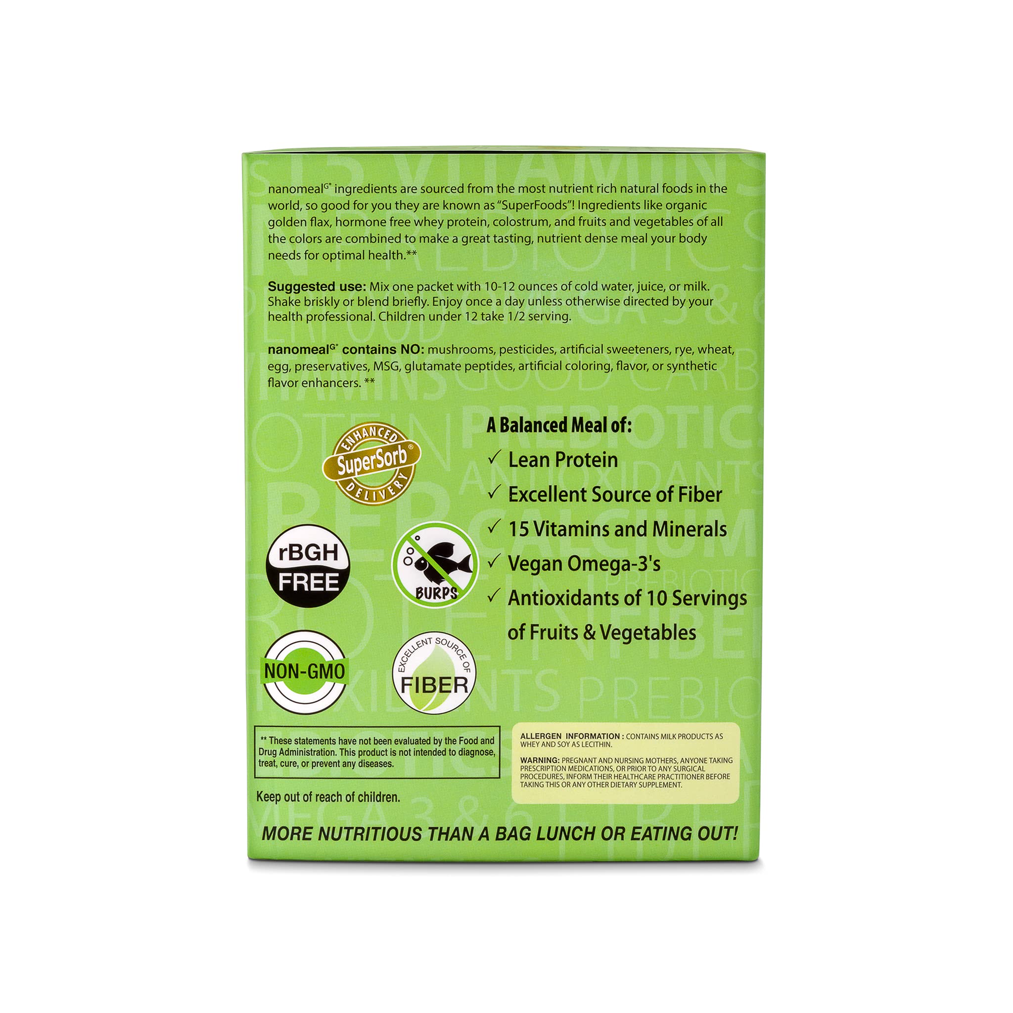 NanoMeal Plant-Based All-in-One Nutrition | Superfood Meal Replacement Powder | Tropical Fruit Blend | 10 Servings | Protein, Greens & Omega for Gut & Immune Support - TrustMedUSA