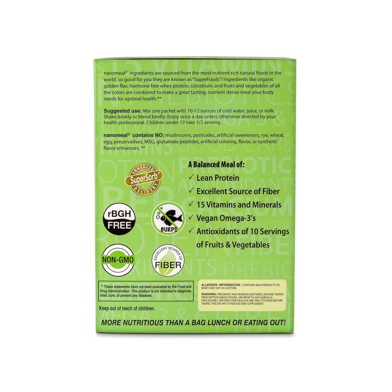 NanoMeal Plant-Based All-in-One Nutrition | Superfood Meal Replacement Powder | Tropical Fruit Blend | 10 Servings | Protein, Greens & Omega for Gut & Immune Support - TrustMedUSA