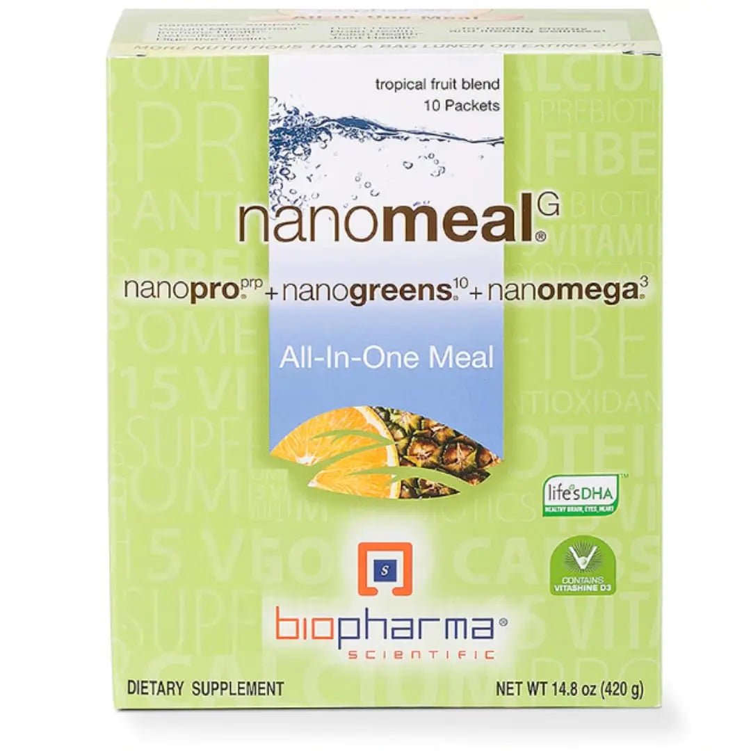 NanoMeal Plant-Based All-in-One Nutrition | Superfood Meal Replacement Powder | Tropical Fruit Blend | 10 Servings | Protein, Greens & Omega for Gut & Immune Support - TrustMedUSA