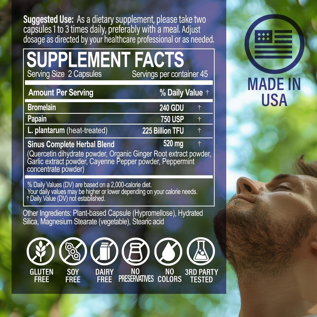 NANOWELL Sinus Biome All-Day Formula Dietary Supplement, 90 Vegetarian Capsules, 225 Billion TFU for Nasal, Sinus, Respiratory Support - TrustMedUSA