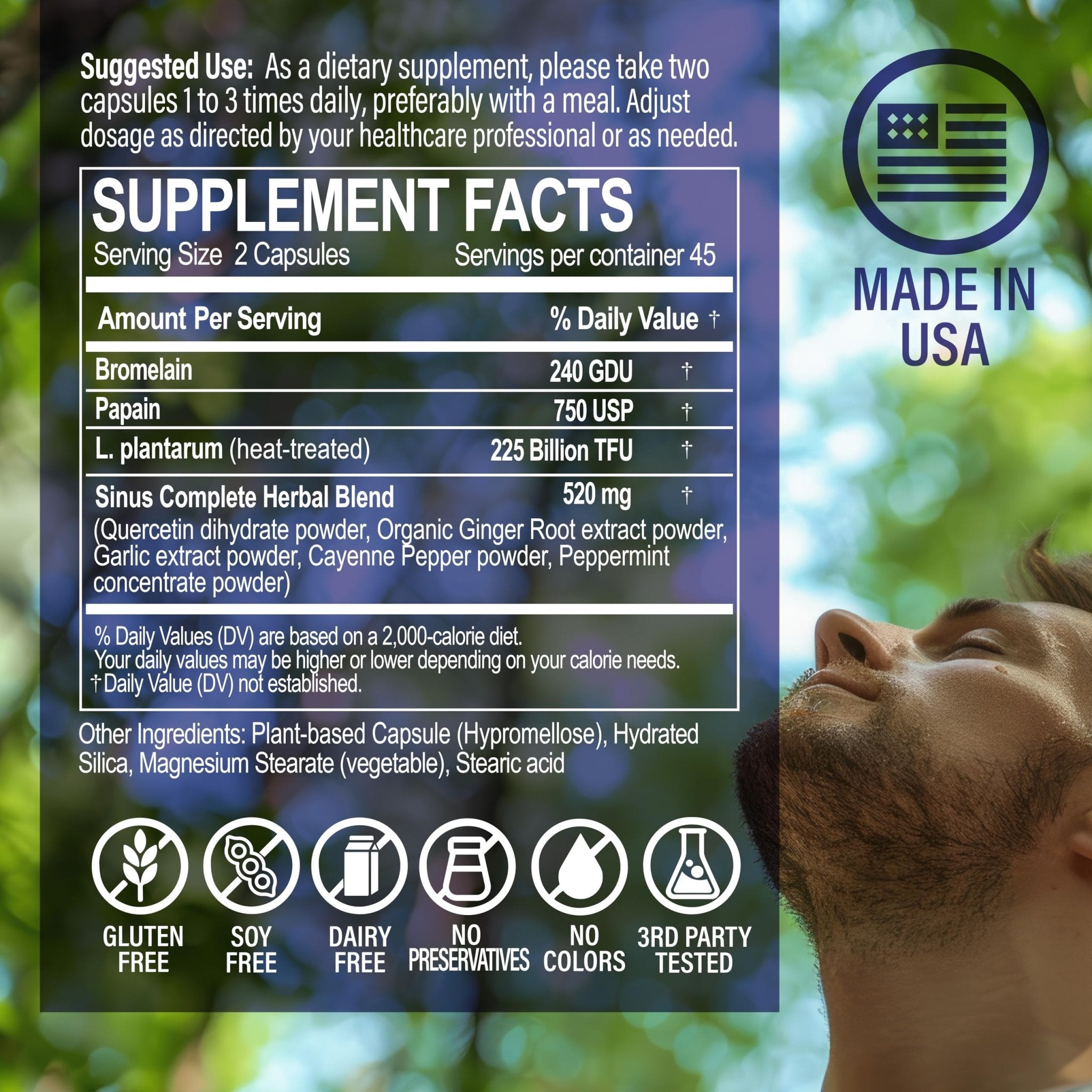 NANOWELL Sinus Biome All-Day Formula Dietary Supplement, 90 Vegetarian Capsules, 225 Billion TFU for Nasal, Sinus, Respiratory Support - TrustMedUSA