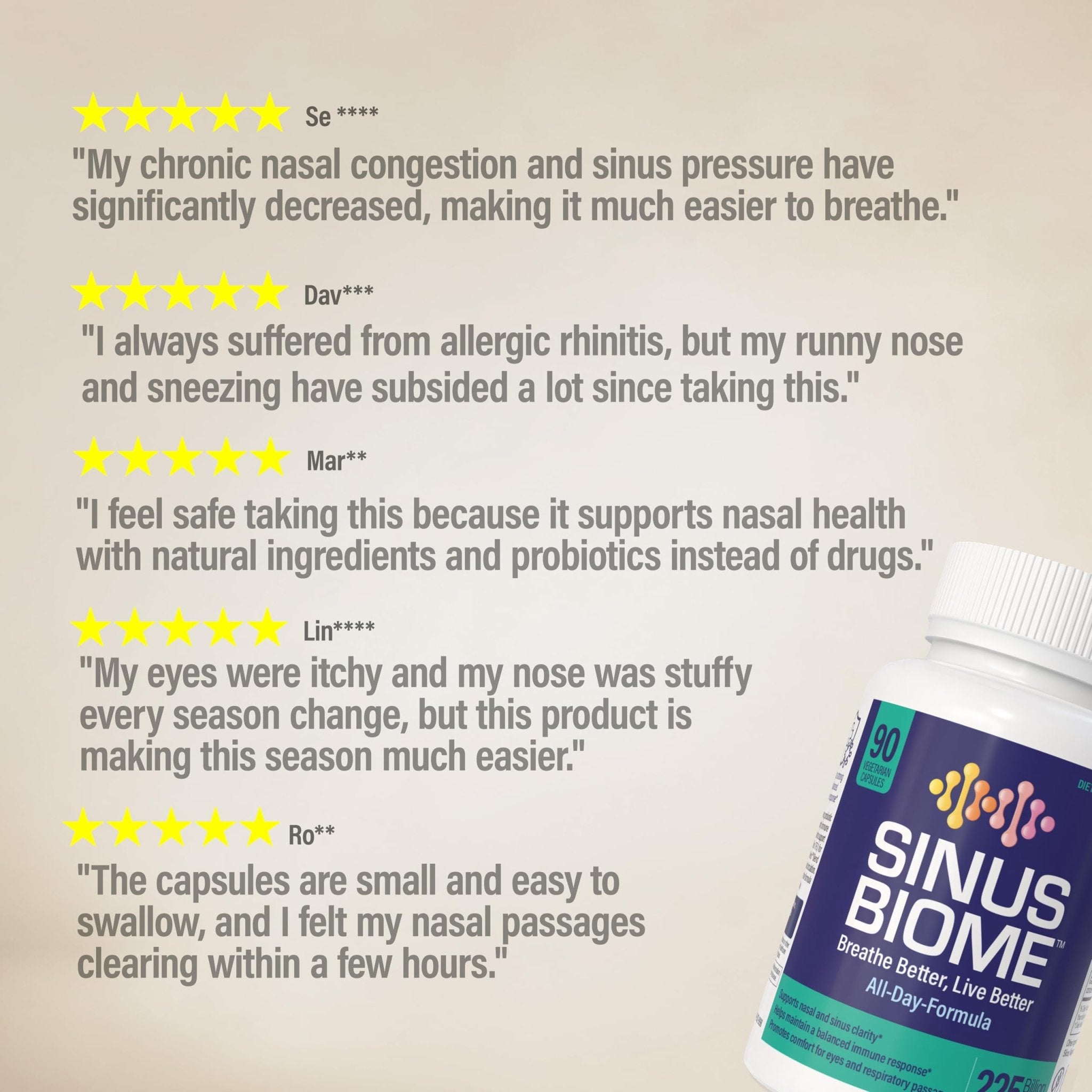 NANOWELL Sinus Biome All-Day Formula Dietary Supplement, 90 Vegetarian Capsules, 225 Billion TFU for Nasal, Sinus, Respiratory Support - TrustMedUSA