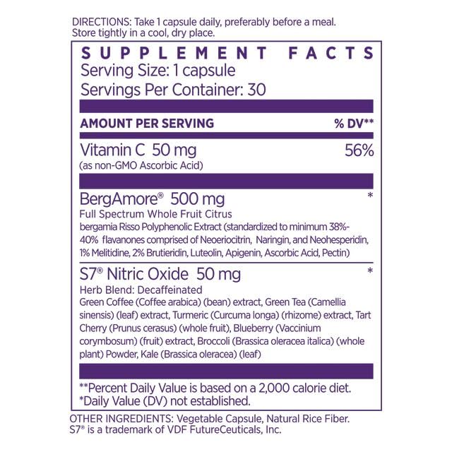 NAOMI Italian Citrus Bergamot Plus Nitric Oxide Boost, Award-Winning Cardiologist Dvlpd, Supports Healthy Cholesterol & Blood Pressure in Normal Range, with 7 Key Polyphenols, 30-Day Supply - TrustMedUSA
