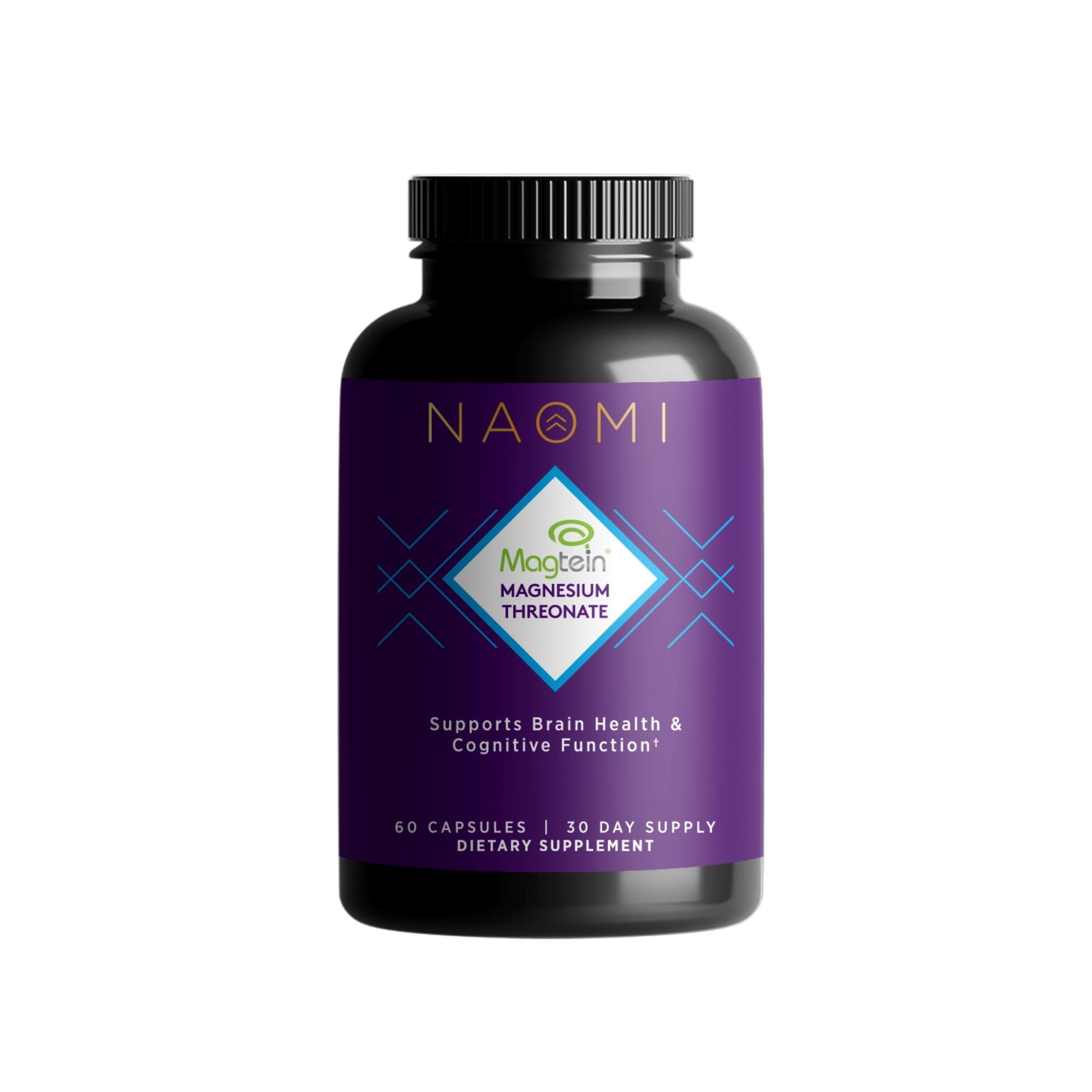 NAOMI Magnesium L-Threonate with 2,000mg Patented Magtein®, High Absorption Elemental Magnesium, Memory Supplement - Brain Health, Focus, Nerve Support, Heart Health, Natural Sleep Aid, 60 Veggie Caps - TrustMedUSA