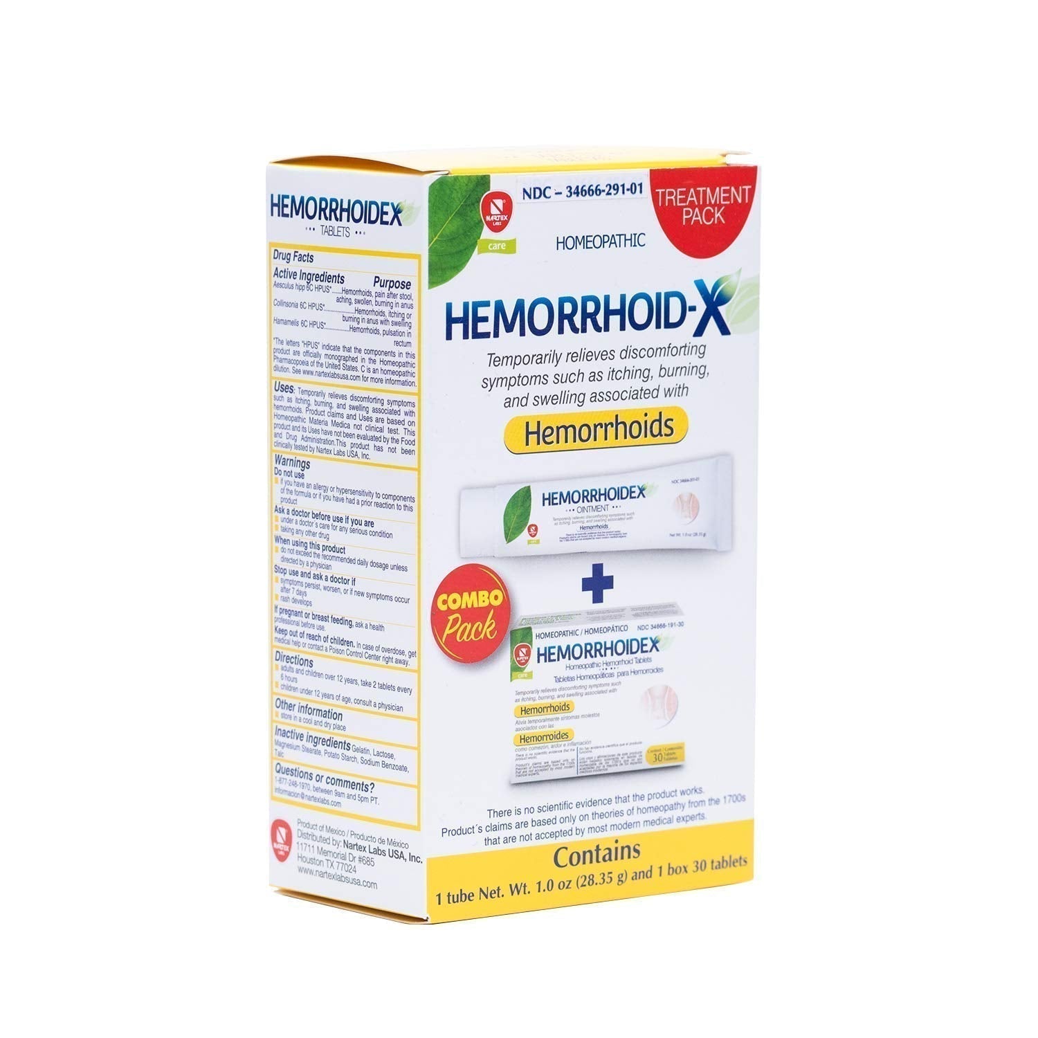 Nartex Hemorrhoid X Treatment Combo Pack 1 Tube & 30 Tablets - TrustMedUSA