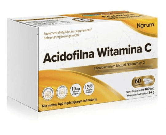 Narum Acidophilic Vitamin C 400 mg, 60 capsules - TrustMedUSA