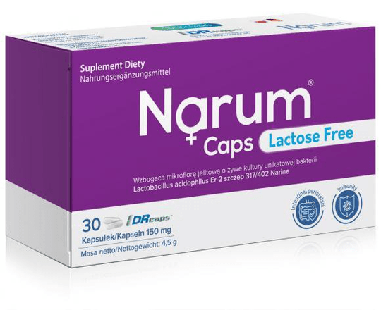 Narum Narum Caps Lactose Free 150 mg | 30 capsules DURING AND AFTER ANTIBIOTIC THERAPY - TrustMedUSA