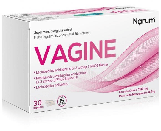 Narum Vagine 150mg 30 caps. - Lactobacillus acidophilus - Restores balance of microflora - TrustMedUSA