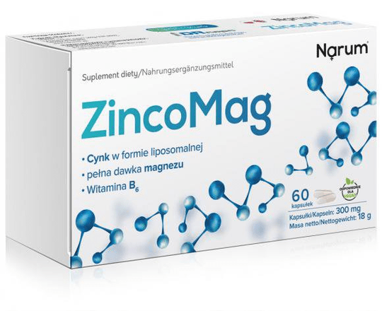 Narum ZincoMag + Vitamin B6 300mg | 60 capsules Dietary supplement - TrustMedUSA