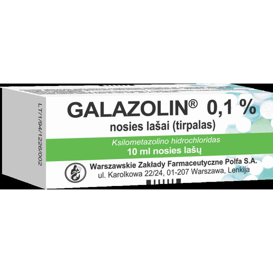 Nasal Decongestant Drops Galasolin 0.1mg | Rhinitis Drops | Xylometazoline 10ml - TrustMedUSA
