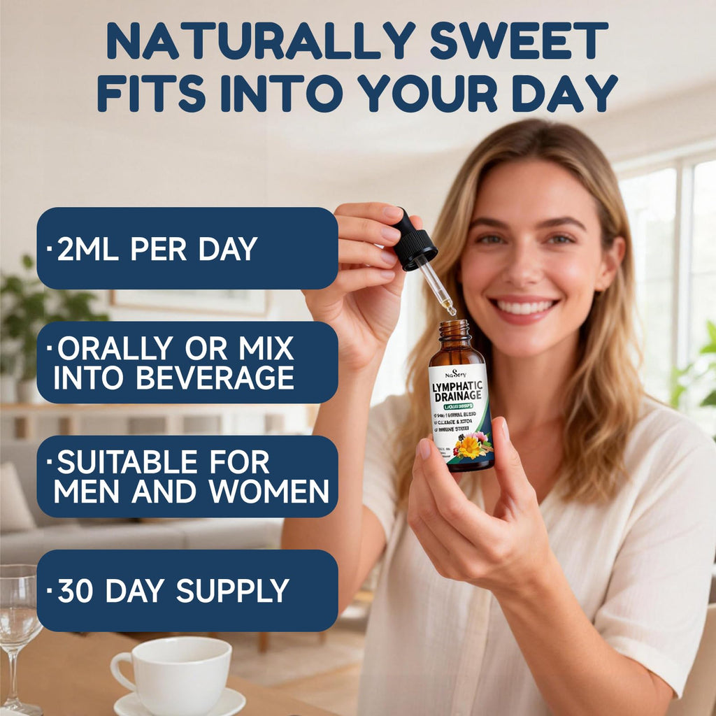NaSeny Lymphatic Drainage Drops, 9 IN1 Lymphatic Drainage Supplements for Detox & Cleanse, Immune System Support with Echinacea, Elderberry, Dandelion, Arctium Lappa, 2 FL OZ - Maple Wellness Supplements