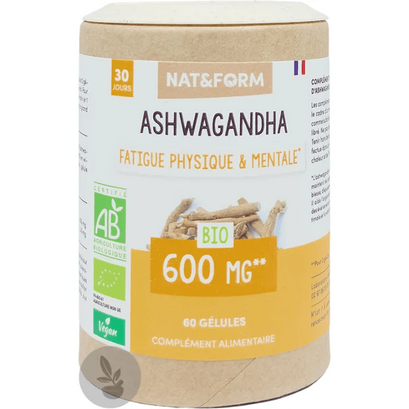Nat & Form Ashwagandha Bio 60 vegetarian capsules - TrustMedUSA