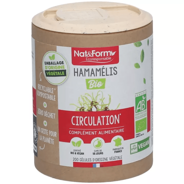Nat & Form Hamamelis Bio 200 Vegetable Capsules Eco - TrustMedUSA
