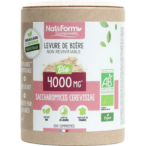 Nat & Form Organic Non-Revivifying Brewer's Yeast 200 tablets Eco - TrustMedUSA