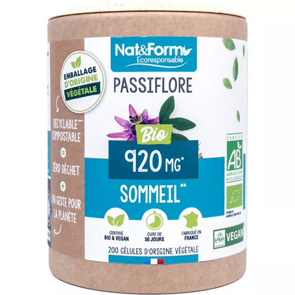 Nat & Form Passionflower Bio 200 Vegetable Capsules Eco - TrustMedUSA