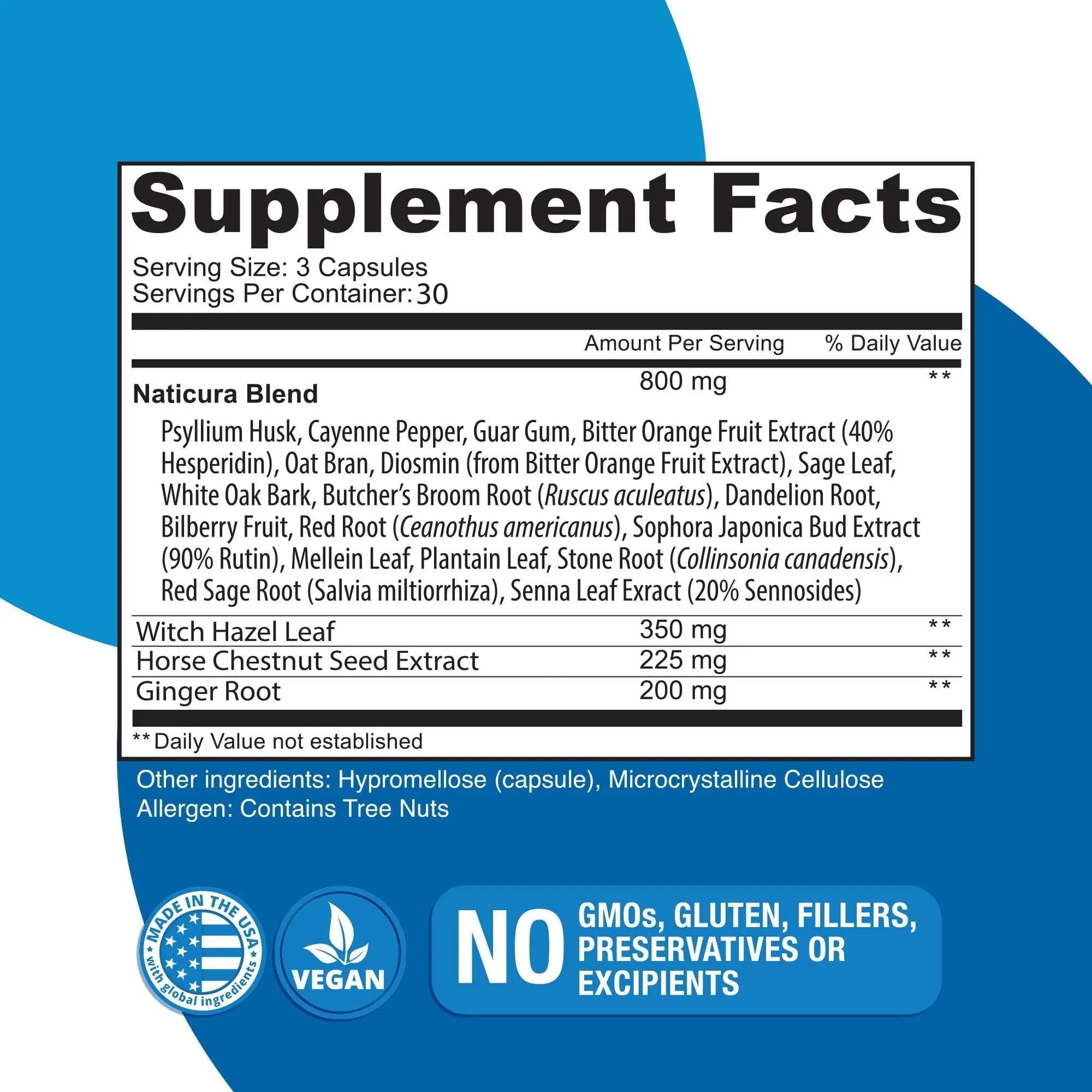 Naticura Hem-Control - Fast Effective Hemorrhoid Treatment Supplement - Powerful Formula to Promote Symptom Relief, Shrinking of Hemorrhoids, Ease Discomfort - 90 Vegan Capsules - Made in USA - TrustMedUSA
