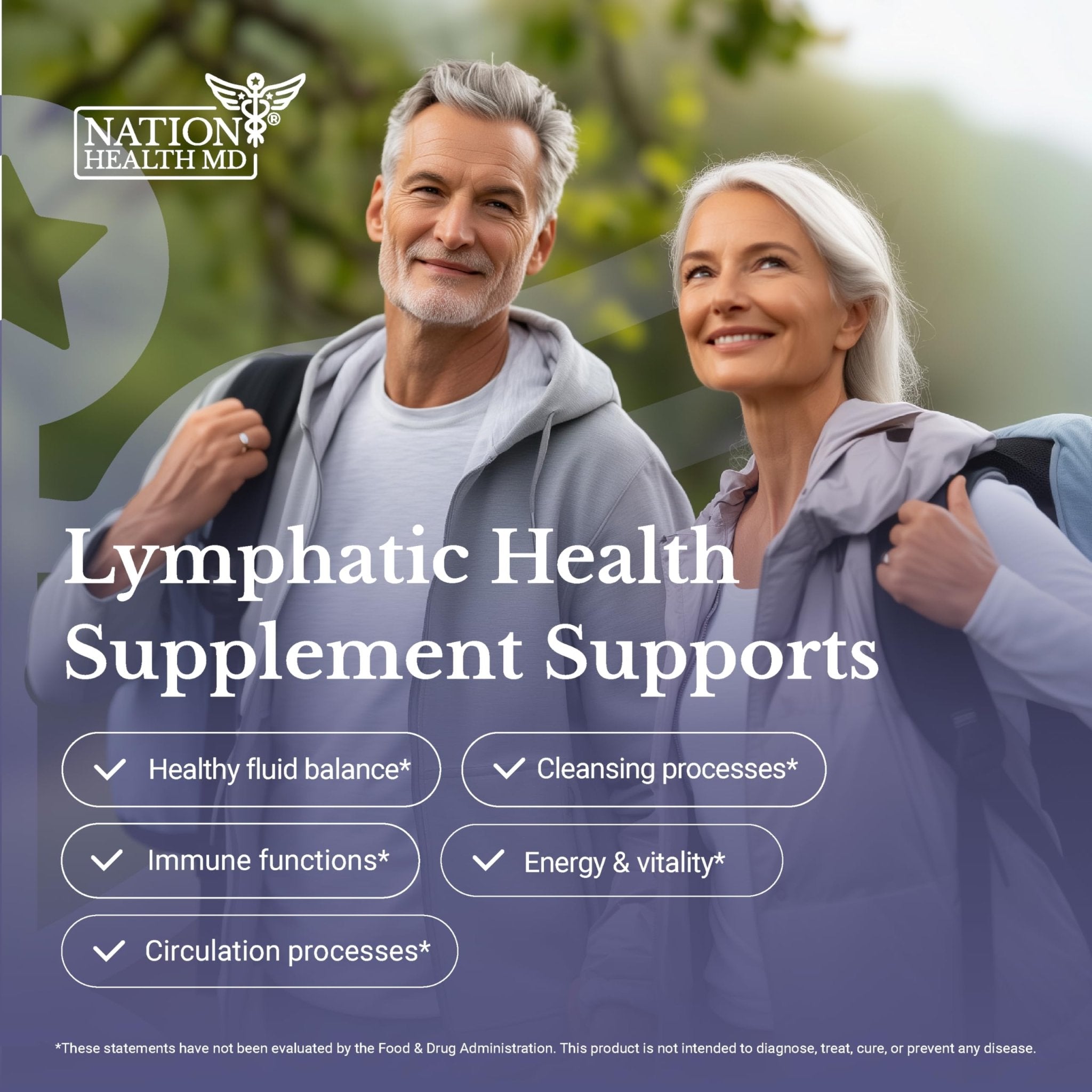 NATION HEALTH MD Lymph MD - Lymphatic Drainage Supplement - with Bromelain, Echinacea, Burdock Root, Dandelion, Rutin, Kelp & More - Lymph System Support for Women & Men - 60 Capsules - Maple Wellness Supplements