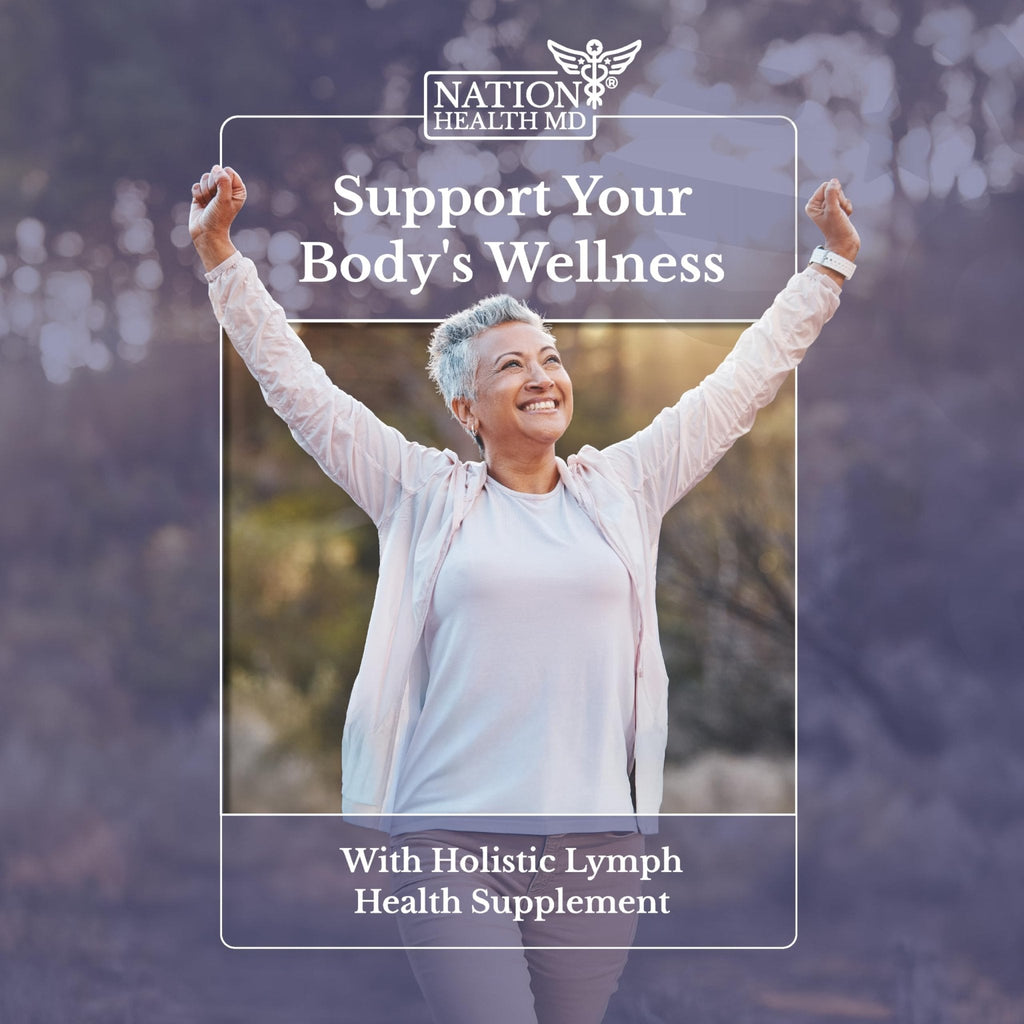 NATION HEALTH MD Lymph MD - Lymphatic Drainage Supplement - with Bromelain, Echinacea, Burdock Root, Dandelion, Rutin, Kelp & More - Lymph System Support for Women & Men - 60 Capsules - Maple Wellness Supplements