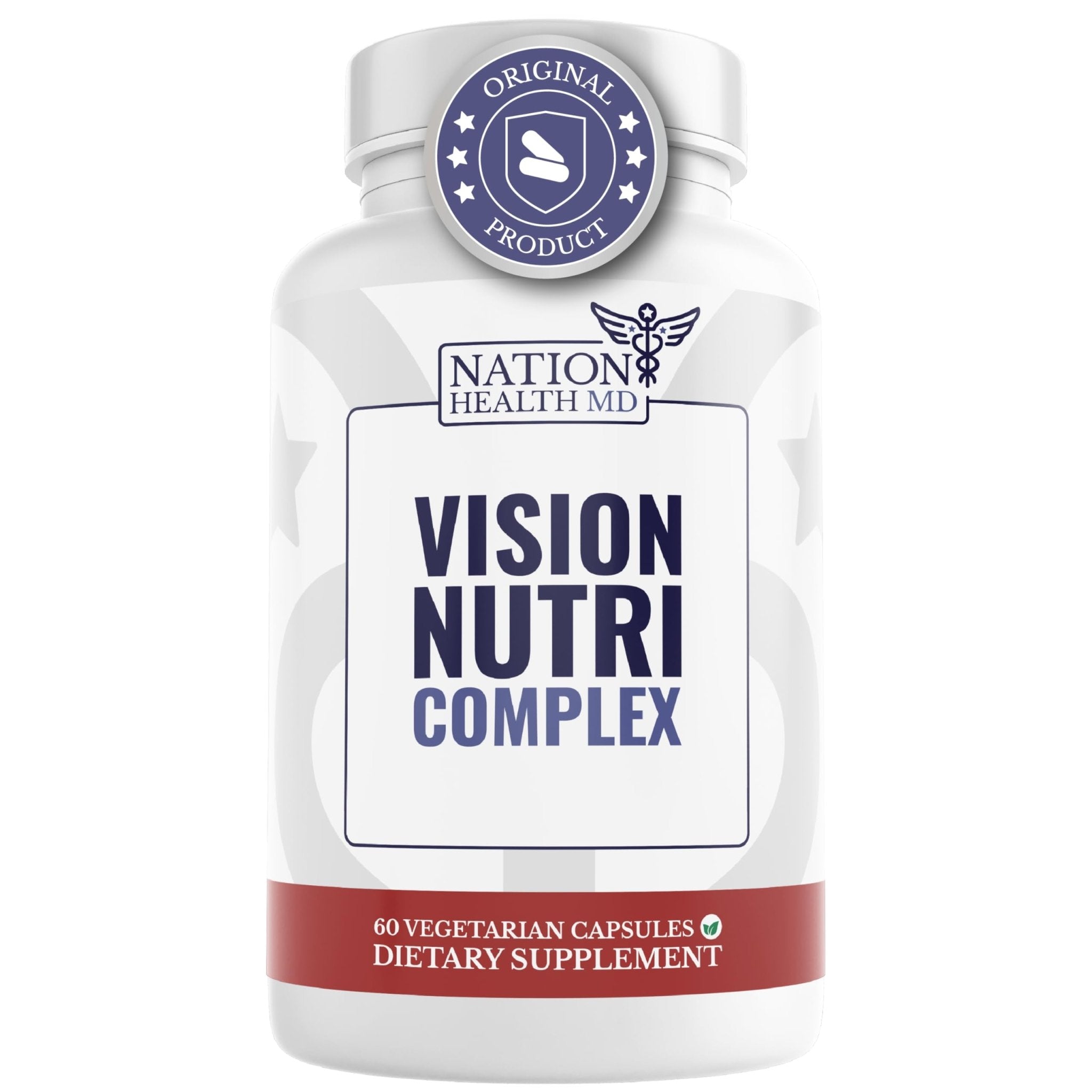 NATION HEALTH MD Vision Nutri Complex - Eye Vitamins with Lutein, Bilberry - Eye and Vision Health for Men & Women - 60 Capsules - TrustMedUSA