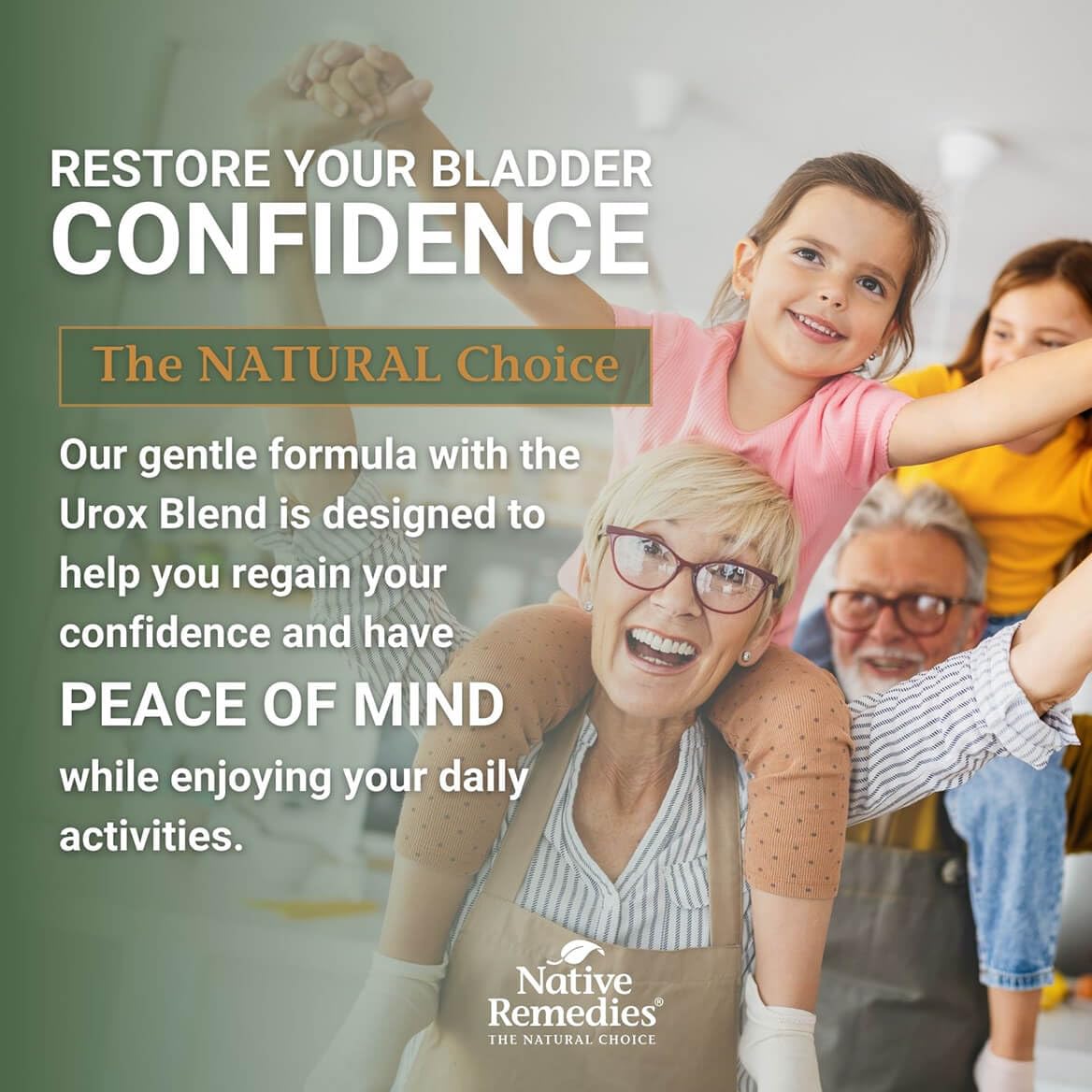 Native Remedies Bladder Control Supplements - Peace of Mind with Urox - Bladder Support for Women & Men, for Overactive Bladders Health - Reduce Nighttime Urination - Non-GMO Vegan Capsules (60 Count) - TrustMedUSA