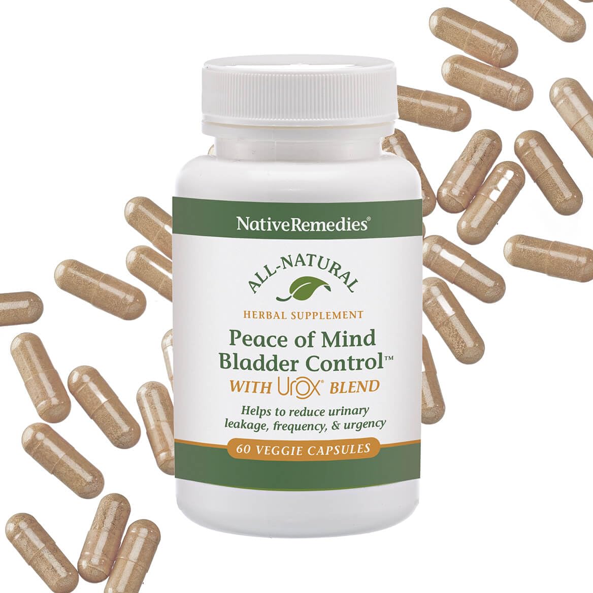 Native Remedies Bladder Control Supplements - Peace of Mind with Urox - Bladder Support for Women & Men, for Overactive Bladders Health - Reduce Nighttime Urination - Non-GMO Vegan Capsules (60 Count) - TrustMedUSA