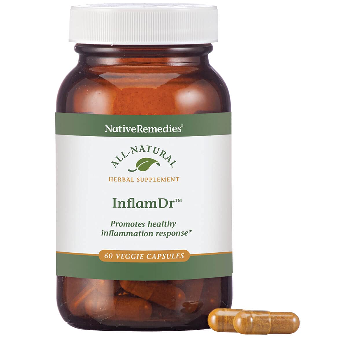 Native Remedies Inflam Dr. - All Natural Herbal Supplement Promotes Healthy Inflammation Response - Helps Fight Oxidative Stress to Cells - 60 Veggie Caps - TrustMedUSA