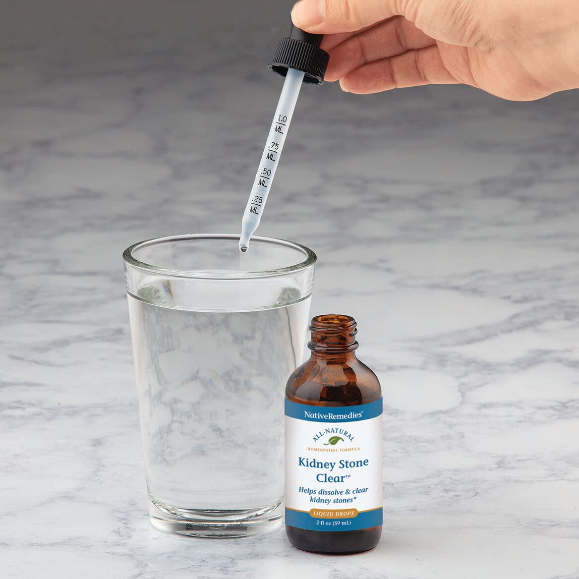 Native Remedies Kidney Stone Clear - Natural Homeopathic Formula Temporarily Helps Dissolve and Clear Kidney Stones - Relieves Pain, Nausea and Vomiting - 59 mL - TrustMedUSA