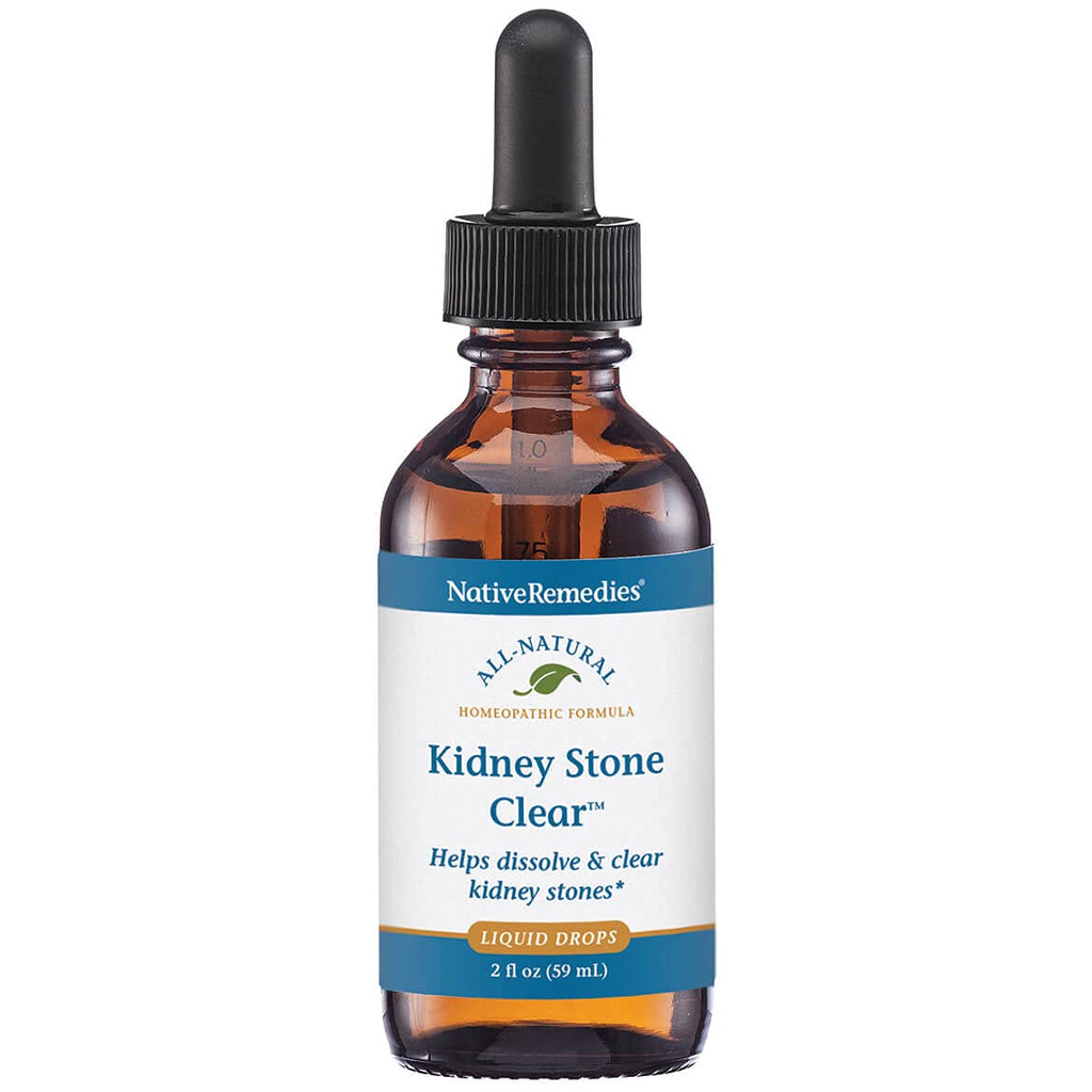 Native Remedies Kidney Stone Clear - Natural Homeopathic Formula Temporarily Helps Dissolve and Clear Kidney Stones - Relieves Pain, Nausea and Vomiting - 59 mL - TrustMedUSA
