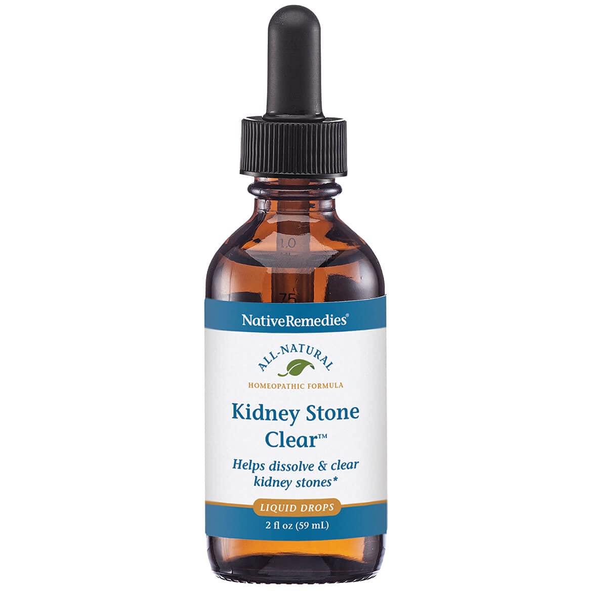 Native Remedies Kidney Stone Clear - Natural Homeopathic Formula Temporarily Helps Dissolve and Clear Kidney Stones - Relieves Pain, Nausea and Vomiting - 59 mL - TrustMedUSA