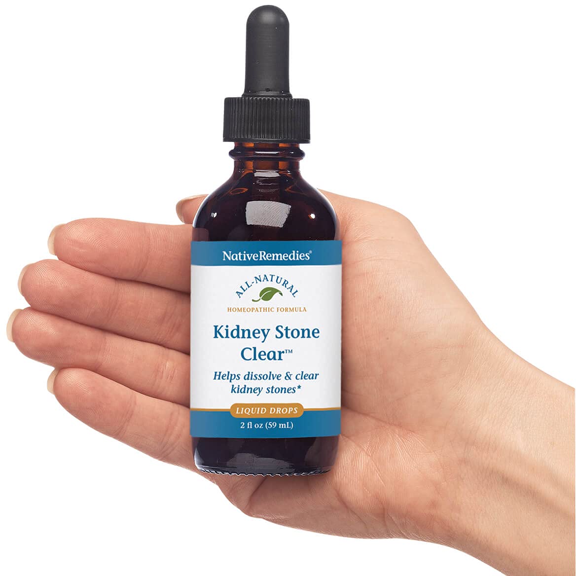 Native Remedies Kidney Stone Clear - Natural Homeopathic Formula Temporarily Helps Dissolve and Clear Kidney Stones - Relieves Pain, Nausea and Vomiting - 59 mL - TrustMedUSA