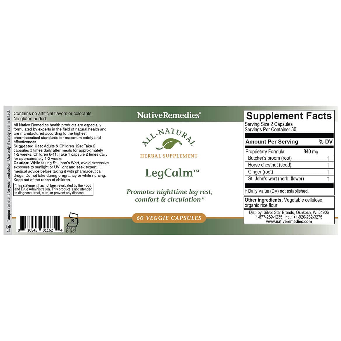 Native Remedies Leg Calm for Rested Legs and Limb Comfort at Night, 60 Veggie Caps - TrustMedUSA