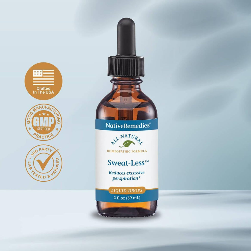 Native Remedies Sweat-Less - Natural Homeopathic Formula for Excessive Sweating, Perspiration and Clamminess - 59 mL - TrustMedUSA