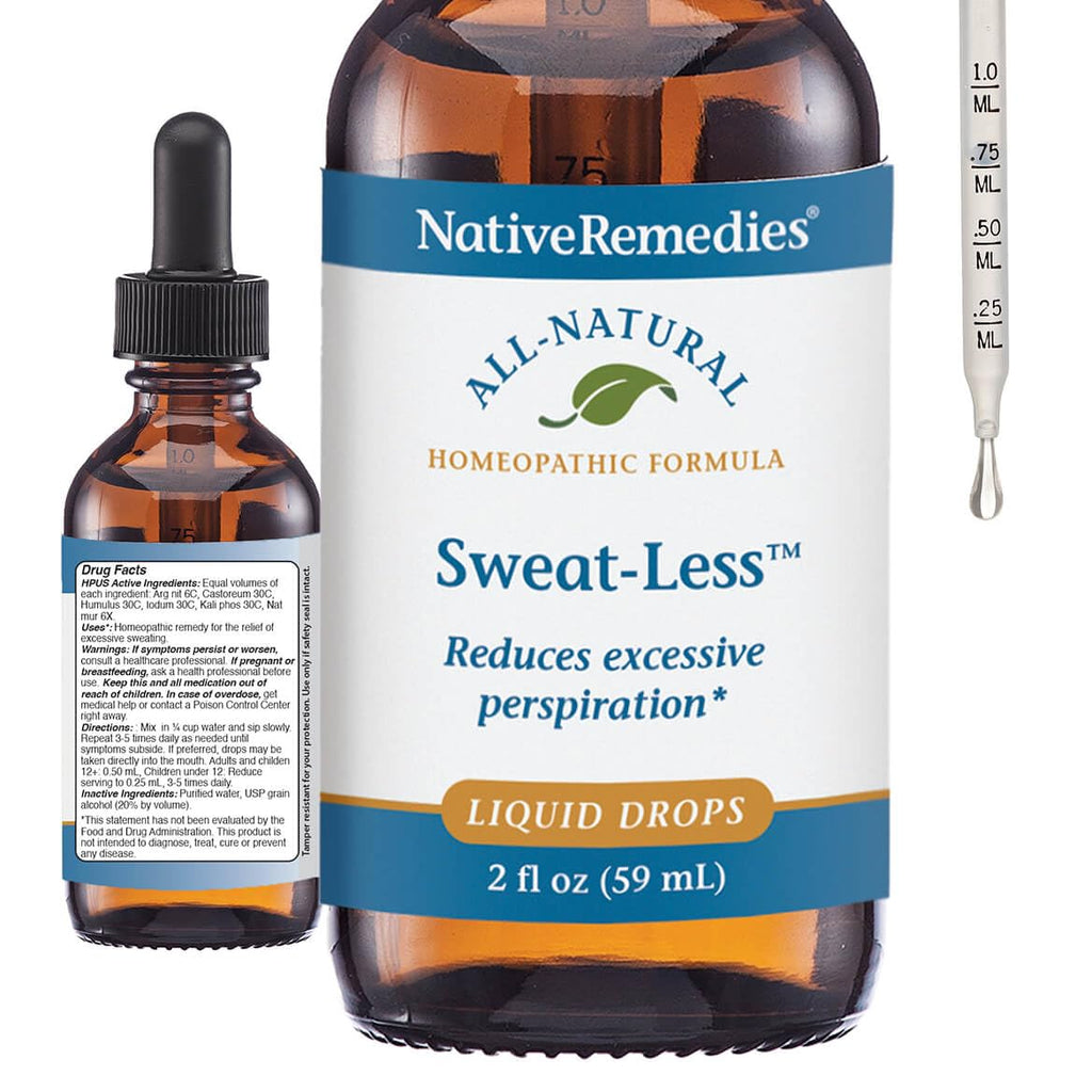 Native Remedies Sweat-Less - Natural Homeopathic Formula for Excessive Sweating, Perspiration and Clamminess - 59 mL - TrustMedUSA