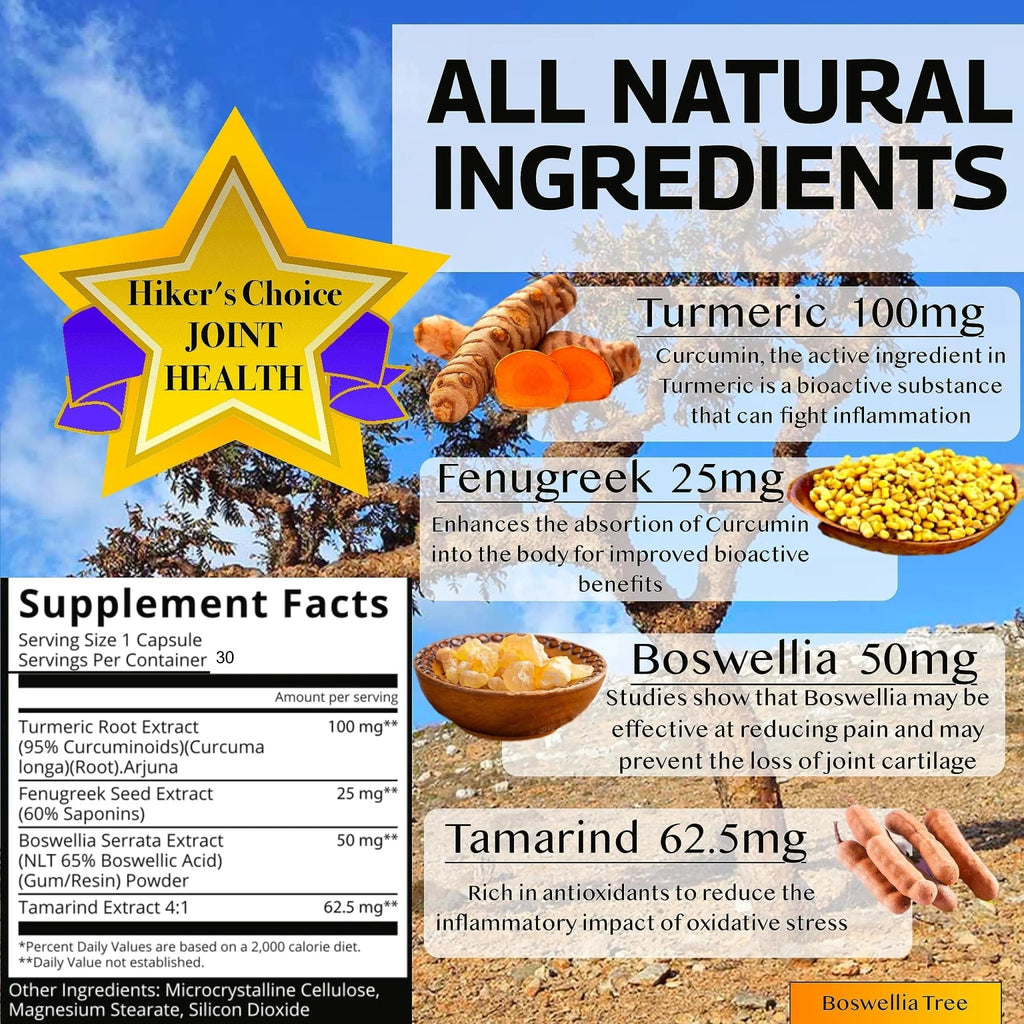 Native Source Joint Support Supplement - Turmeric - Tamarind - Boswellia - Fenugreek - TrustMedUSA