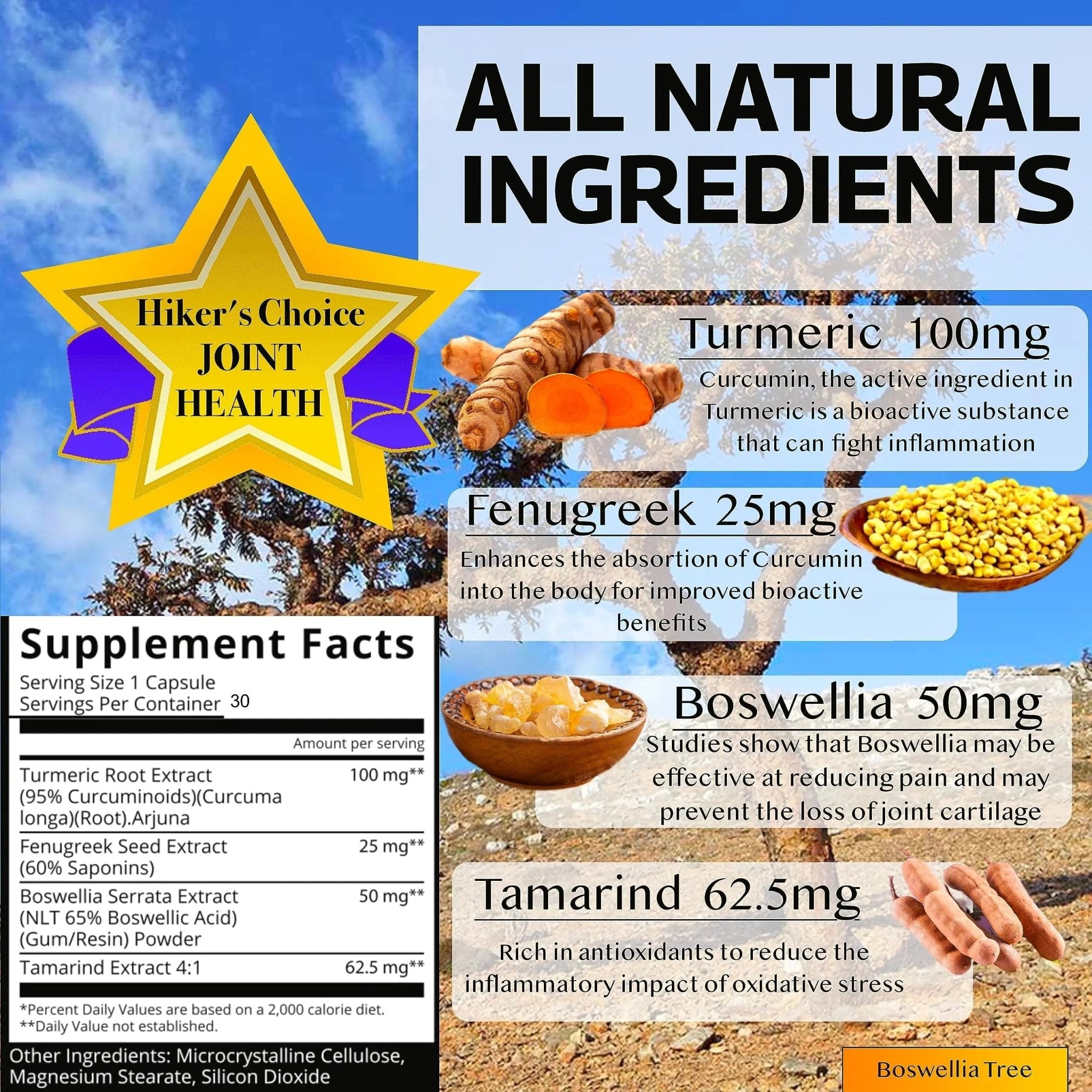 Native Source Joint Support Supplement - Turmeric - Tamarind - Boswellia - Fenugreek - TrustMedUSA