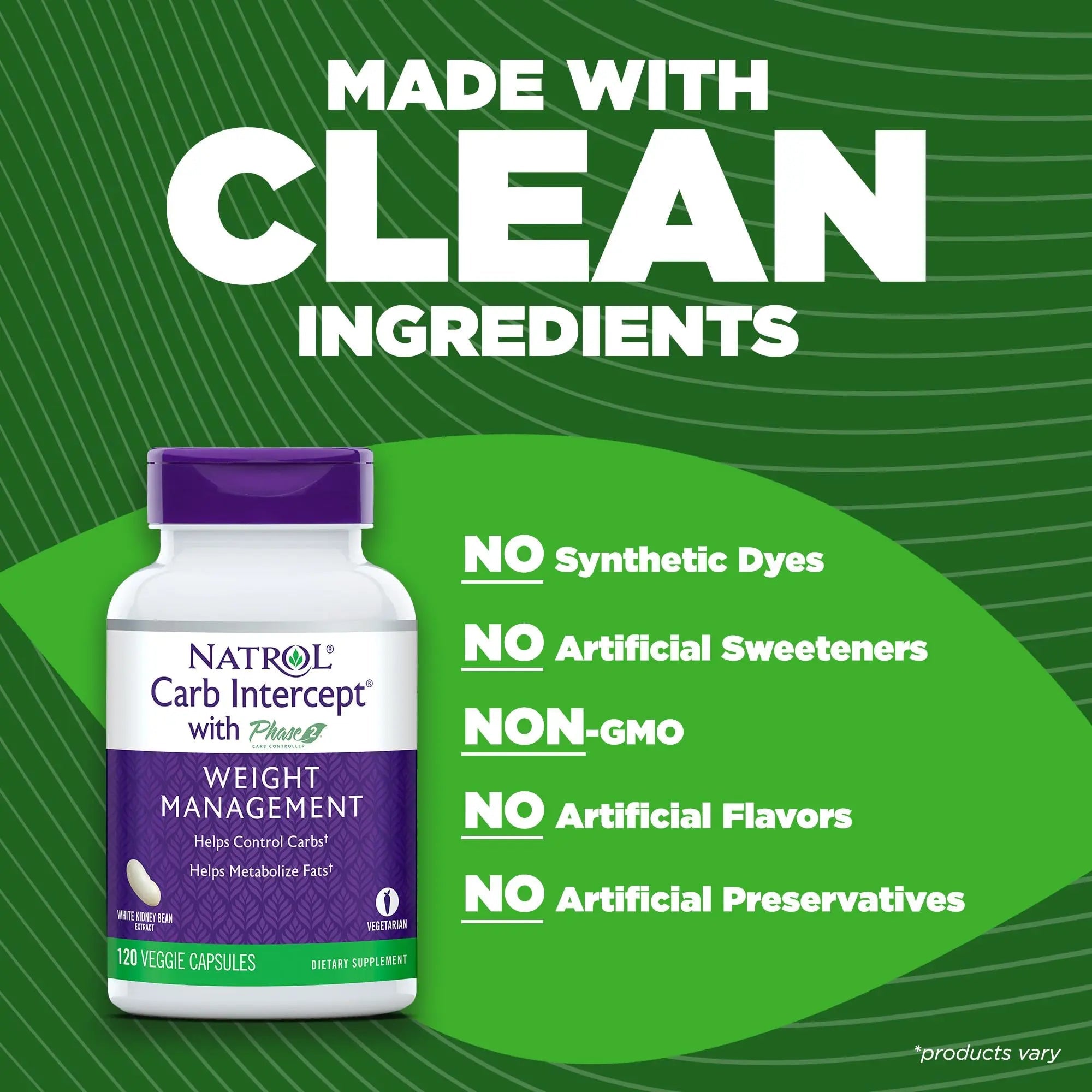 Natrol Carb Intercept Capsules with White Kidney Bean Extract - Controls Carbs, Metabolize - TrustMedUSA
