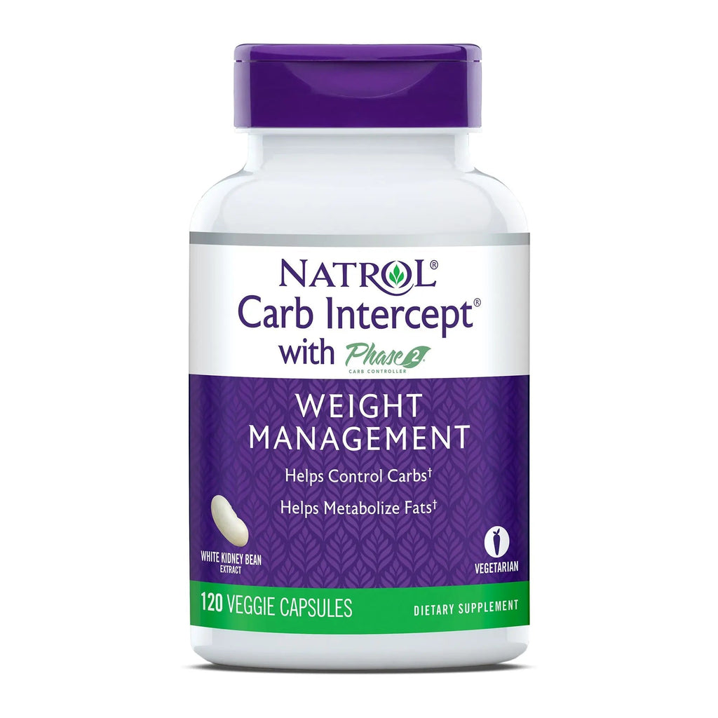 Natrol Carb Intercept Capsules with White Kidney Bean Extract - Controls Carbs, Metabolize - TrustMedUSA