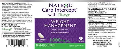 Natrol Carb Intercept with Phase 2 Carb Controller Capsules, White Kidney (Pack of 12) - TrustMedUSA