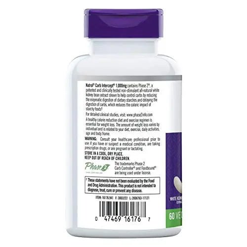 Natrol Carb Intercept with Phase 2 Carb Controller Capsules, White Kidney (Pack of 12) - TrustMedUSA