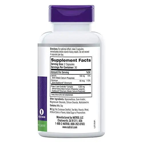 Natrol Carb Intercept with Phase 2 Carb Controller Capsules, White Kidney (Pack of 12) - TrustMedUSA