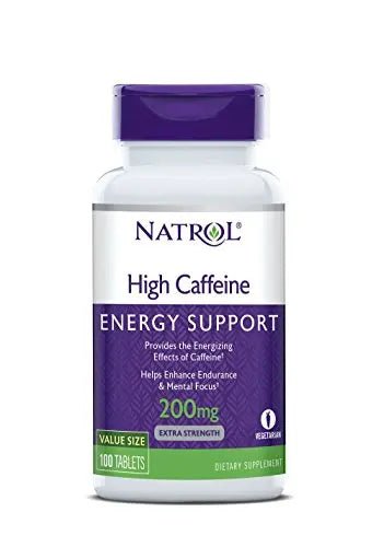 Natrol High Caffeine Tablets, Energy Support, Helps Enhance Endurance - TrustMedUSA