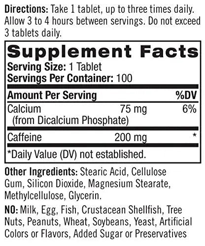Natrol High Caffeine Tablets, Energy Support, Helps Enhance (Pack of 12) - TrustMedUSA