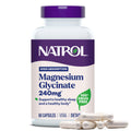 Natrol Magnesium Glycinate Supplements 240 mg - High Absorption - Calm Magnesium Glycinate for Sleep - 60 Capsules, 30 Day Supply - TrustMedUSA